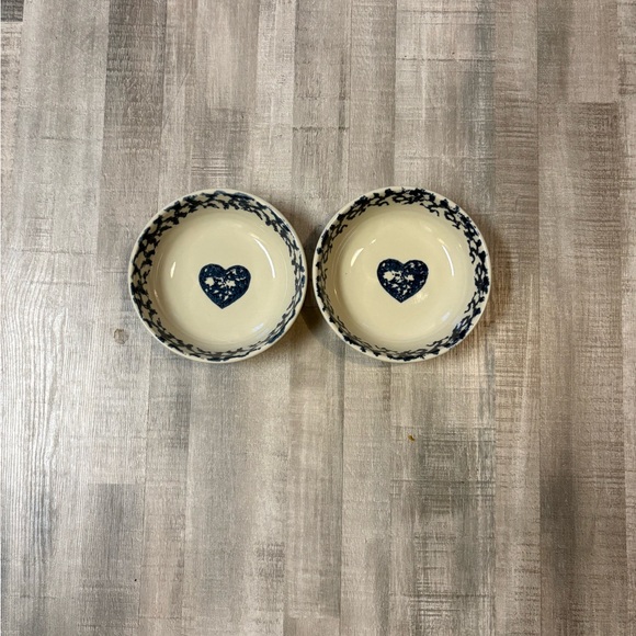 Tienshan Other - Set of Two Folk Craft Heart Bowls By Tienshan